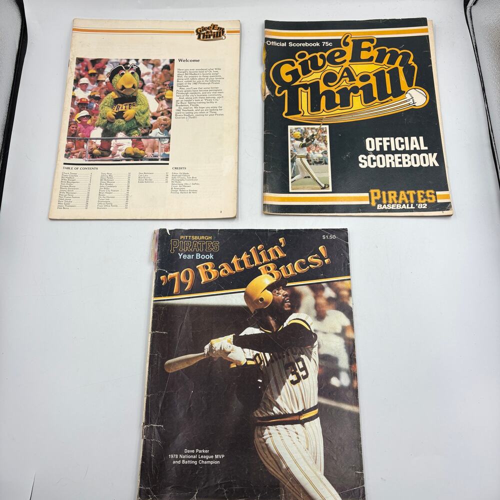 Pittsburgh Pirates Vintage Program Lot 1979 Yearbook 1982 Scorebook Dave Parker